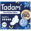 Image de Tadam' Hygiène Féminine Serviette Dermo-Sensitive Ultra Nuit 10 unités
