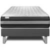 Image de Ensemble 90x200 matelas hybride sommier gris