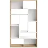Image de Bibliothèque effet bois blanc et chêne naturel