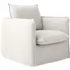 Image de Fauteuil déhoussable en tissu effet lin naturel