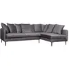 Image de Canapé en velours 5 places angle droit anthracite