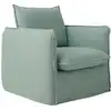 Image de Fauteuil déhoussable en tissu effet lin vert d'eau