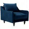 Image de Fauteuil tissu velours h90 bleu