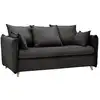 Image de Canapé convertible velours côtelé couchage 140x190 cm anthracite