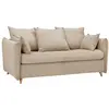 Image de Canapé convertible velours côtelé couchage 140x190 cm beige