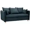 Image de Canapé convertible velours côtelé couchage 140x190 cm bleu prusse