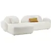 Image de Canapé angle gauche 5 places en tissu bouclette ivoire