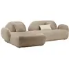 Image de Canapé angle gauche 5 places en tissu bouclette beige
