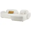 Image de Canapé angle droit 5 places en tissu bouclette ivoire
