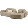 Image de Canapé angle droit 5 places en tissu bouclette beige