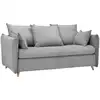 Image de Canapé convertible velours côtelé couchage 140x190 cm gris