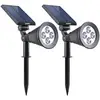 Image de Lot de 2 spots solaires projecteurs plastique noir 200lm