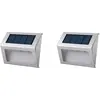 Image de Lot de 2 balises solaires murales acier gris h10cm