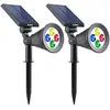 Image de Lot de 2 spots solaires projecteurs plastique noir 200lm