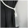 Image de Embrasse à rideau pompon - Ecru/gris