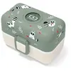 Image de Lunch box à compartiments enfant 800ml en PP Vert Raton Laveur