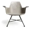 Image de Fauteuil bas design industriel en béton gris et acier noir - 65x64cm