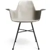 Image de Fauteuil haut design industriel en béton gris et acier noir - 85x64cm