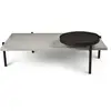 Image de Table basse pivotante en béton gris et acier noir - 136x80cm