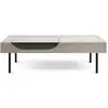 Image de Table basse en béton gris, acier noir et verre trempé - 125x56cm
