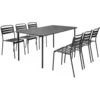 Image de Ensemble de jardin en métal anthracite table et 6 chaises