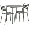 Image de Table de jardin carrée en métal savane avec 2 chaises