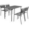 Image de Ensemble de jardin en acier anthracite table rectangulaire 4 chaises