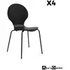 Image de Lot de 4 chaises rétro empilables noir
