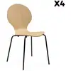 Image de Lot de 4 chaises rétro empilables naturelles