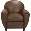 Image de Fauteuil marron vieilli en microfibre
