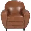 Image de Fauteuil camel en croute de cuir enduite