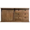 Image de Buffet en bois recyclé, 6 tiroirs et 1 porte coulissante