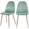 Image de Lot de 2 chaises en velours vert d'eau