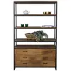 Image de Bibliothèque en bois recyclé 3 tiroirs et 4 étagères
