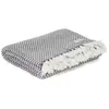 Image de Plaid cachemire et laine petits chevrons gris anthracite 130 x 230 cm