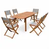 Image de Ensemble de jardin en bois 6 places gris