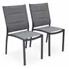Image de Lot de 2 chaises en aluminium anthracite et textilène gris