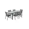 Image de Salon de jardin gris et taupe en aluminium table et 6 chaises