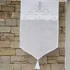Image de Brise bise en lin blanc et broderies 45X70 CM