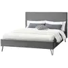 Image de Lit 140 x 190 cm en velours gris et noir