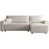 Image de Canapé convertible d'angle réversible 4 places velours côtelé beige