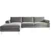 Image de Canapé d'angle gauche 4-5 places en velours gris