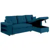 Image de Canapé d'angle convertible bleu 4 places