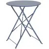 Image de Table de jardin ronde pliable en acier thermolaqué, bleu grisé i