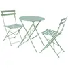 Image de Table et chaises de jardin pliables d60 x 70cm, vert de gris