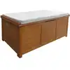 Image de Coffre de jardin en bois avec coussin 125x60cm beige