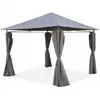 Image de Tonnelle 3x3m avec rideaux toile grise