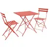 Image de Ensemble de jardin bistrot pliable carré terra cotta