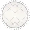 Image de Tapis lavable rond Côme écru et gris (120 cm)