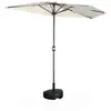 Image de Demi parasol de balcon droit mât en aluminium toile sable d250cm